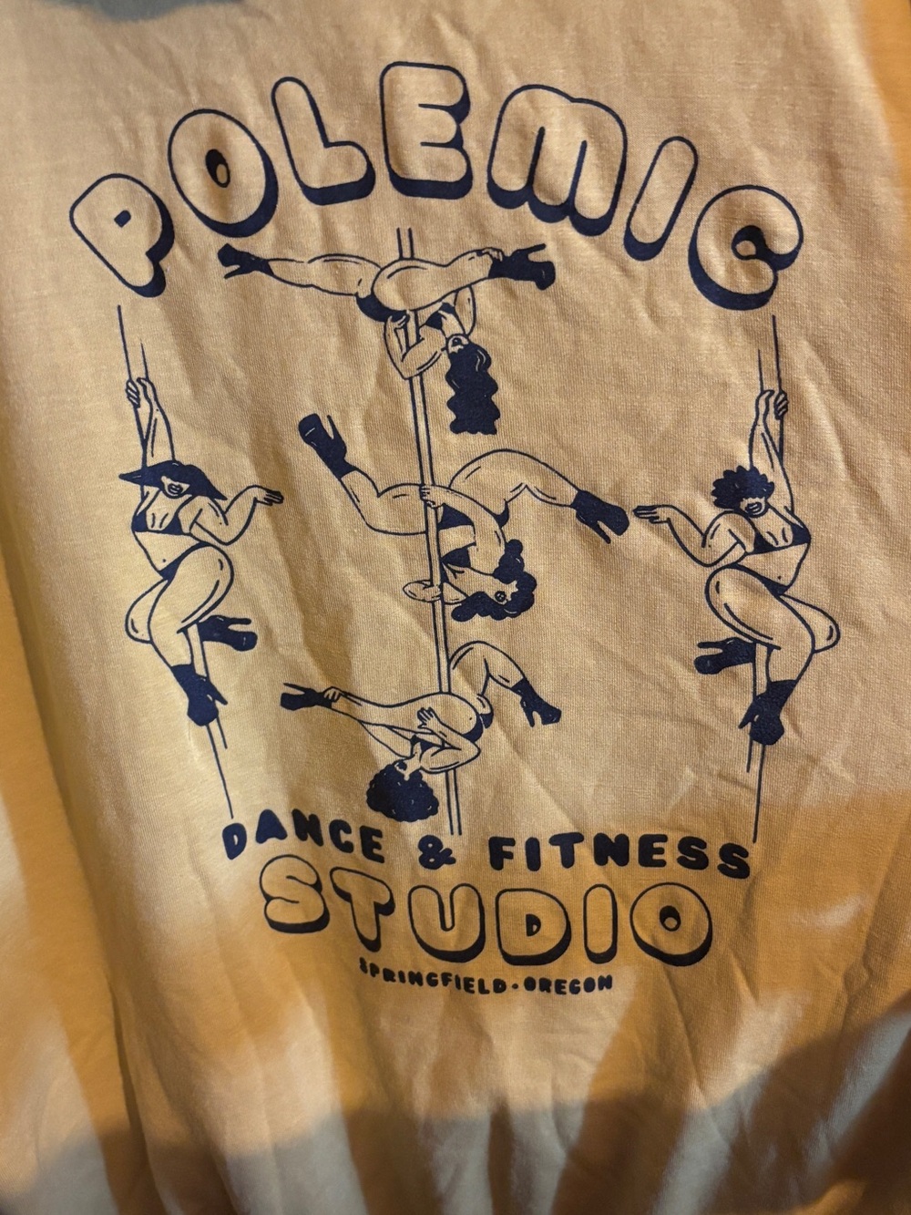Zenana Polemic Dance & Fitness Studio Yellow Hoodie Sweatshirt Rare Merch